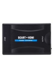 1080P Converter High-end Video Signal Converter Converters with DVD Compatible Scart to HDMI Charging Cable