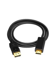 DisplayPort to HDMI Compatible Cable 1.8m 1080P DisplayPort DP to HDMI Compatible Cable for Connecting Laptop to Projectors