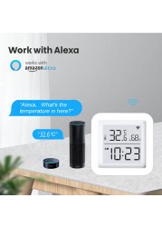 Tuya 2022 Wifi Temperature Humidity Sensor Thermometer for Home Automation and Smart Home Work for Alexa Google Home