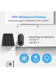 Arente 1080P Outdoor Wireless Surveillance IP Cameras IP65 Waterproof Rechargeable Battery Security Webcam with 5W Solar Panel