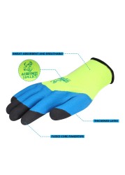 Andanda Work Gloves, Dura and Warm Palm Dipped Latex Gloves Suitable for Working in Cold Temperatures, Warm Winter Gloves