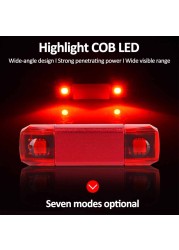 Rechargeable Bike Tail Light COB LED Mountain Bike Taillight USB MTB Safety Warning Bicycle Rear Rear Bicycle Lamp