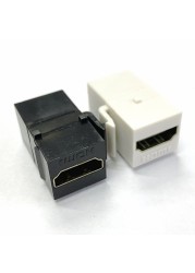 Straight HDMI Compatible 1.4 Snap-in Female to Female F/F Keystone Jack Coupler Adapter for Wall Panel White