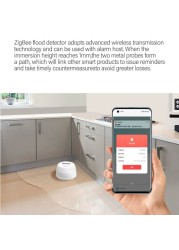 Tuya Zigbee Water Leak Detector Flood Sensor Warning Function Smart Life APP Remote Reminder Leak Detector Alarm