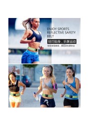 Safety Reflective Belt Elastic Band Waist Protection Reflective Night Running Safety Belt For Running Cycling Walking