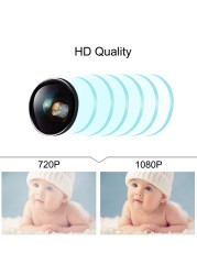 The smart camera to monitor the baby during sleep with Wi-Fi, high quality, with cloud storage, detects the movement and sounds of the child by sending messages to the phone, with infrared night vision, full glass lens, high-resolution sound and sound