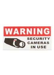 5pcs Security Camera In Use Waterproof Self-adhesive Warning Stickers Safety Signs Decal Reflective Tape Decoration