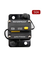 30-50A Circuit Amp Circuit Breaker Dual Battery IP67 Waterproof 12V 24V Fuse Manual Reset Car Circuit Breaker