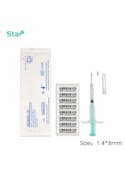 2022 (20pcs) 1.4*8mm 134.2khz Pet Chip Disposable Animal Chip Fdx-b Pig Syringe Pet ID Injector Syringe Needle for Dogs