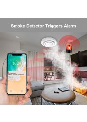 zigbee standalone smoke detector sensor fire alarm home security system firefighter tuya wifi smoke alarm fire protection