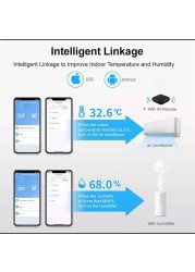 2022 Tuya WIFI زيجبي درجة الحرارة والرطوبة الاستشعار تحكم متر داخلي الرطوبة ميزان الحرارة مع شاشة الكريستال السائل ل الذكية