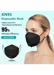 black mascarilla kn95 mask white mascarillas kn95 mask face mask 5 layers face mask negras mascarillas fpp2 CE ffp2