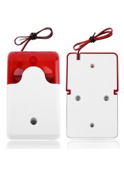 Security Flashing Farm Plastic Durable Wired Home Anti Theft Signal DC 12V Sound Alarm Light
