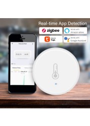 Tuya Smart Home Temperature Humidity Sensor Zigbee Indoor Real-time Monitor Thermometer Detector Smart Life Control For Alexa