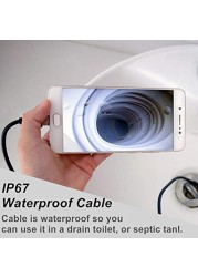 1600 x 1200 USB C Endoscope Camera Waterproof 8mm Lens With White Light 5M Hard Cable Type C Endoscope For Android Windows