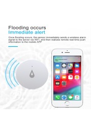 Zigbee Water Leak Sensor Smart Home Sensor Soaking Sensor App Remote Control System Security Water Submersion Detector