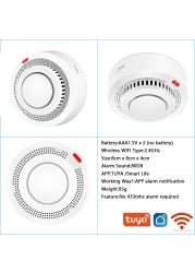 Tuya WiFi Smart Smoke Sensor Detector Smart Home Fire Alarm Smoke Detector WiFi Fire Protection Security Alarm Smart Life APP