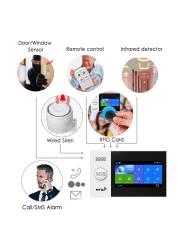 2022 PGST PG107 Tuya Alarm System 4.3 inch Screen WIFI GSM GPRS Home Security Burglar With PIR Motion Sensor Fire Smoke Detector