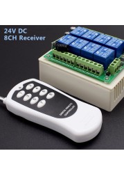 433MHz DC 24V 8 Channel Relay Module Wireless RF Remote Control Switch Transmitter + Receiver