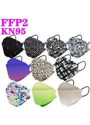 KN95 FFP2 Unique Print Fish Mask Mascarillas CE Protective Breathing Dust Anti-Fog Adult Colorful Masques