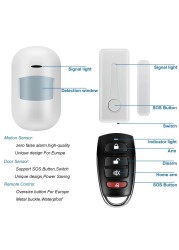 2022 New Built-in Antenna Door Gap Sensor PIR Wireless Motion Detector LCD GSM SIM Card Home Security Alarm System Smoke Flash