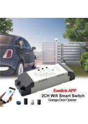 Smart WiFi Light Switch, WiFi Module, 2CH DC 5/12/32V AC 85-250V RF433 Receiver 10A Relays Work with Alexa Google Assistant, Ewelink