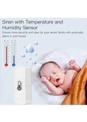 Aubess Smart Zigbee Temperature Humidity Sensor Indoor Thermometer Humidity Home Alarm System for Tuya Smart Life Alexa