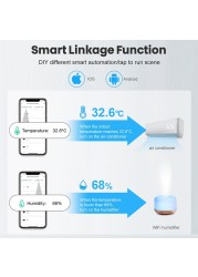 Tuya Zigbee WiFi Temperature Humidity Sensor Battery Power with LCD Screen Works with Alexa Google Home Smart Life