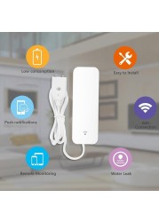 Tuya Wifi Smart Water Leakage Detector Water level Sensor Water Leak Alert Smart Life Remote Control Home Security Alarm System