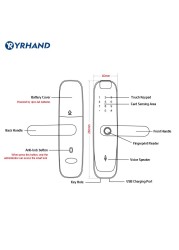 2022 YRHAND H2 Tuya wifi fingerprint fechadura eletronica password cerradura inteligente smart door lock