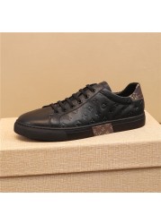 High quality men's leather shoes luxury brand casual and comfortable men's shoes lace-up fashion flat shoes sneakers