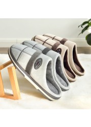 Winter Shoes Men Slippers 2022 New Comfortable Non-slip Indoor Shoes Plus Velvet Home Slippers Men Shoes Plus Size