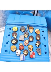 Wholesale 50pcs Famous Cartoon Anime Aniumals Skull Plastic Shoes Charms Accessories Shoes Decorations Clog Fit Croc Jibz Wristbands