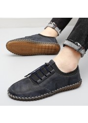 2022 Classic Casual Shoes For Men Peas Walking Shoes Loafers Breathable Comfortable Mens Moccasins Shoes Big Size 37-48