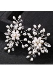 2pcs/pair Elegant Fashion Rhinestone Pearl Shoes Clips Female Flower Dress Hat Wedding Party High Heels Charm Ornaments