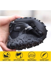 All seasons anti-smashing steel cover men's safety shoes fashion casual wear breathable safety protective work shoes