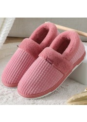 Home Shoes for Men Winter Warm Furry Short Plush Mens Slippers Non-slip Bedroom Shoes Couple Soft Indoor Shoes Male Plus Size 47