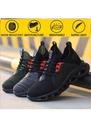 Breathable wear safety shoes to help men in casual safety shoes anti-smashing stab safety shoes for training