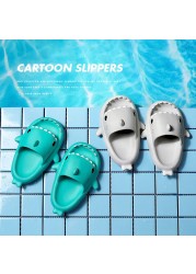 2021 summer indoor outdoor slippers lovely cartoon shark shape slides women shoes parent-child children flip flops men couples