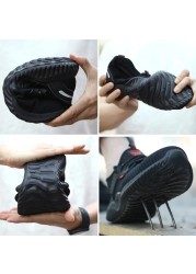 Steel Toe Protective Work Shoes Men Women Puncture-proof Boots Indestructible Shoes Lightweight Breathable Sneakers Women Size 36-48