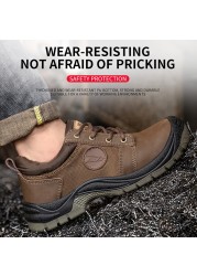 Dorpshipping men's safety shoes anti-smashing and anti-puncture safety shoes rubber non-slip protective safety shoes