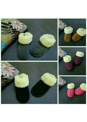 Australian natural sheep fur in one male and female thick warm home anti-slip anti-odor unisex winter sandals real fur