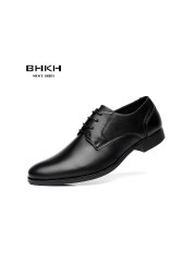 BHKH 2022 Mens Formal Dress Shoes Spring Autumn Lace Up Men Wedding Shoes Smart Business Office Work For Men Shoes