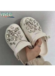 1 مجموعة اليدوية croبها بنفسك Crocs Charms بلينغ JIBZ إبزيم حجر الراين اكسسوارات سلسلة معدنية تسد حديقة حذاء الديكور الفتيات 지지