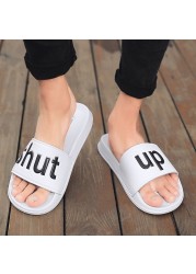 Men's slides summer breathable non-slip soft home sandals couple open-toed fashion outdoor non-slip sandals beach slippers