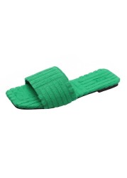 Warm Towel Pattern Slippers 2022 New Women's Embossed Cotton Drag Home All-match Sandals Candy Color Slippers