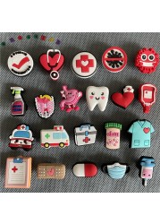 Free Shipping 25-50pcs Croc Trinket Package Designer Cartoon Food Animal PVC Clogs Wristbands Shoes Decoration Party Favors Wholesale