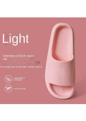 Indoor thick platform slippers women's home non-slip height increasing shoes bathroom shower waterproof non-slip slippers