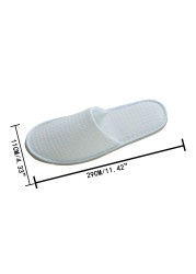 Disposable Slippers, 1 Pair Closed Toe Disposable Slippers Size Fit Men Women Hotel Spa Guest Used, (White) 28cm