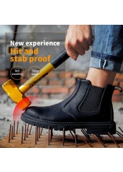 Anti-smashing safety shoes wear high top shoes safety shoes men slip waterproof oil work safety protective shoes